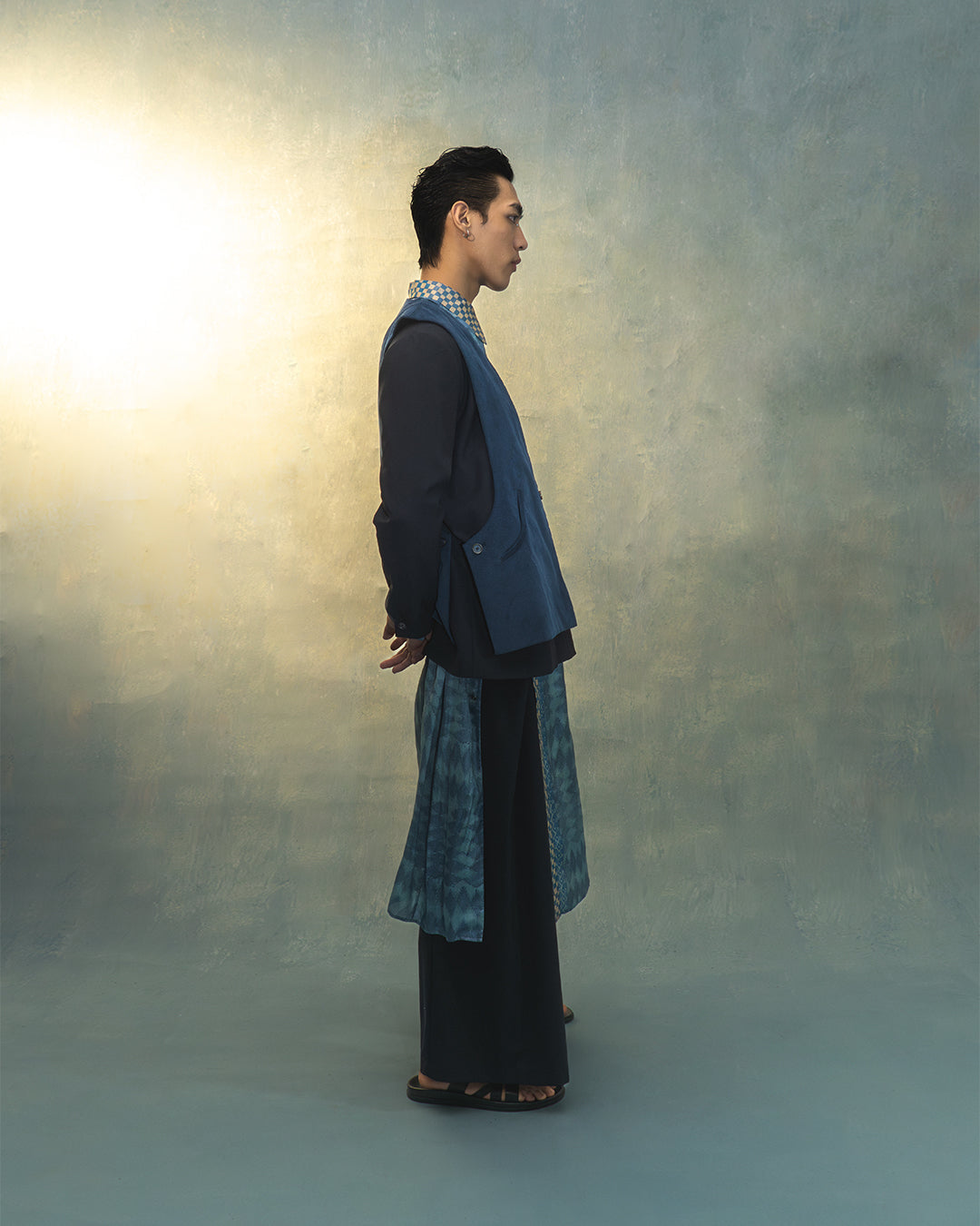 Double layer blazer in blue