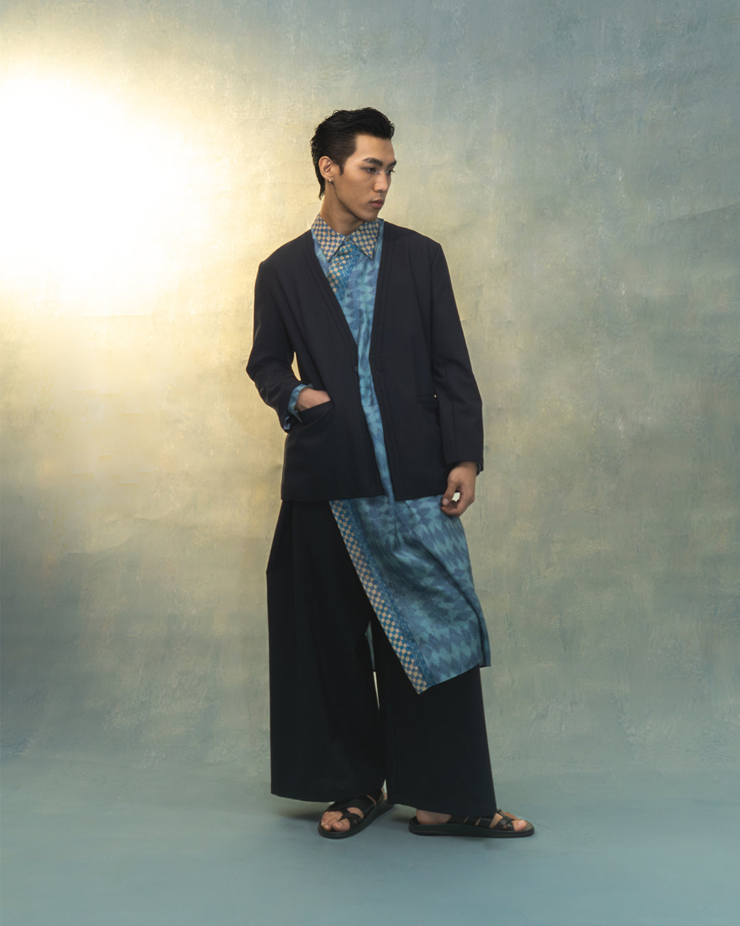 Kung fu 2 way pants in navy suiting