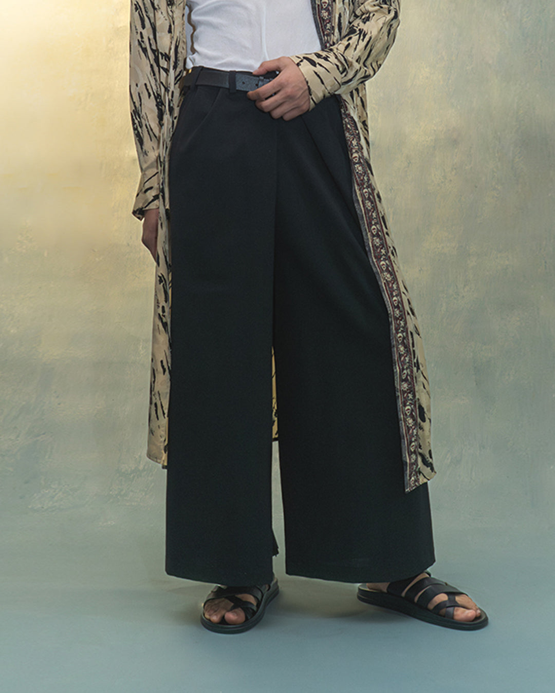 Kung fu 3 way pants in black suiting