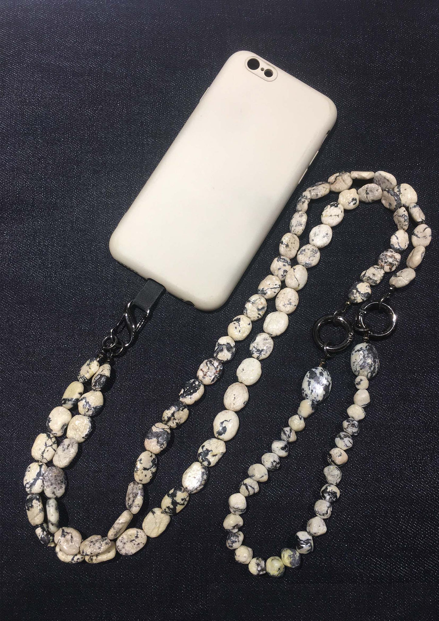 Stones 2 ways phone strap / long necklace / belt / chain
