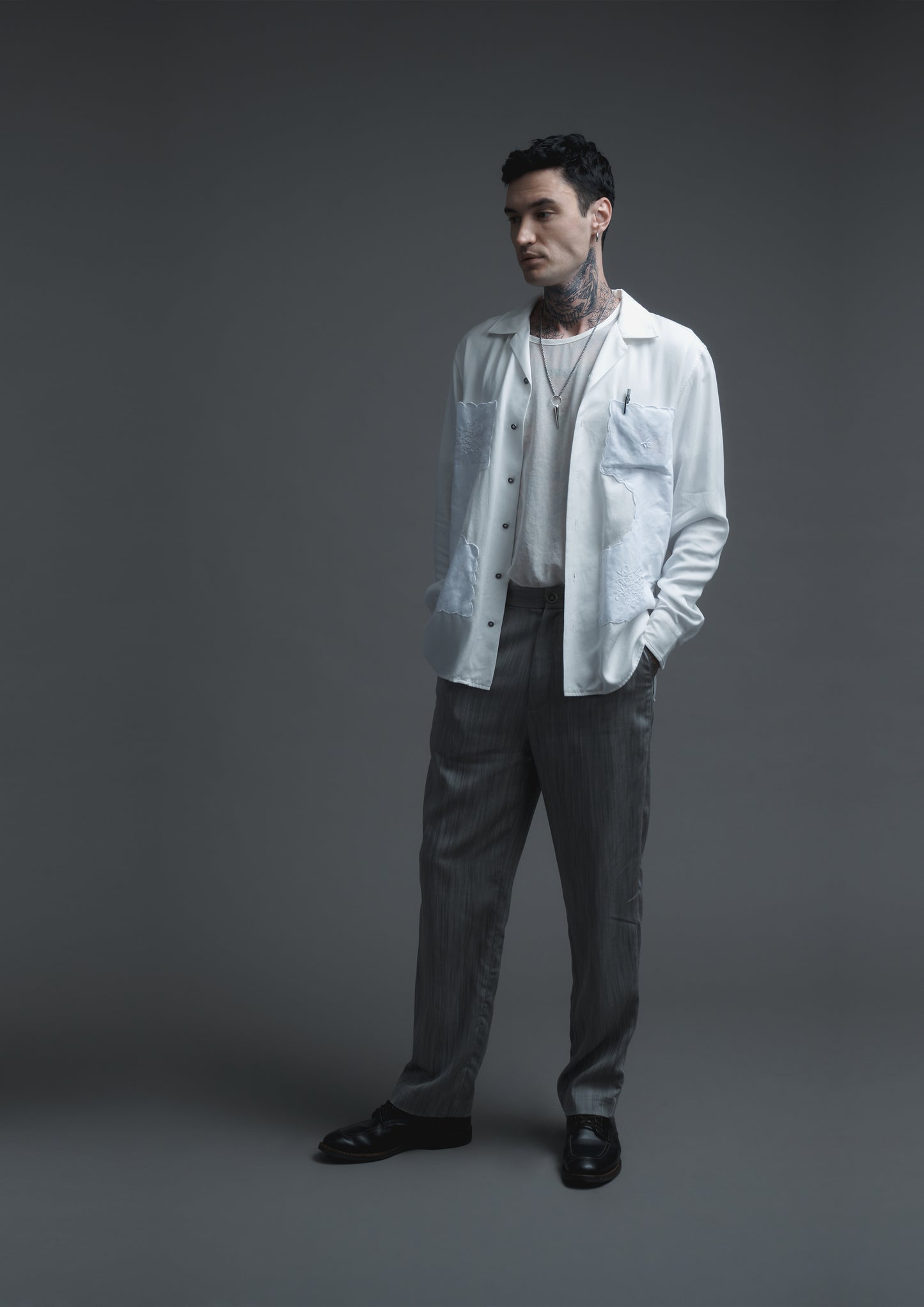 Tablecloth patched shirt
