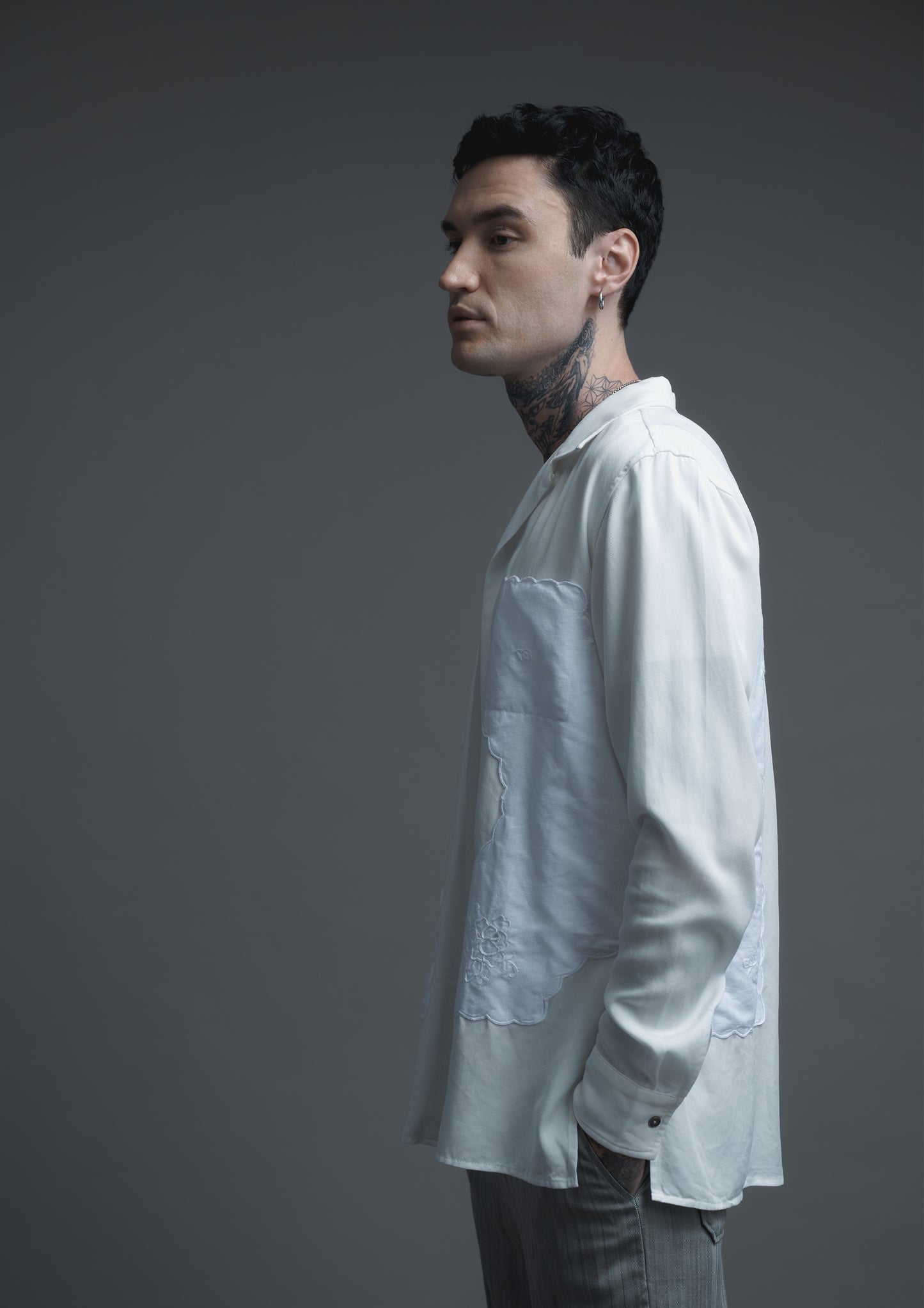 Tablecloth patched shirt