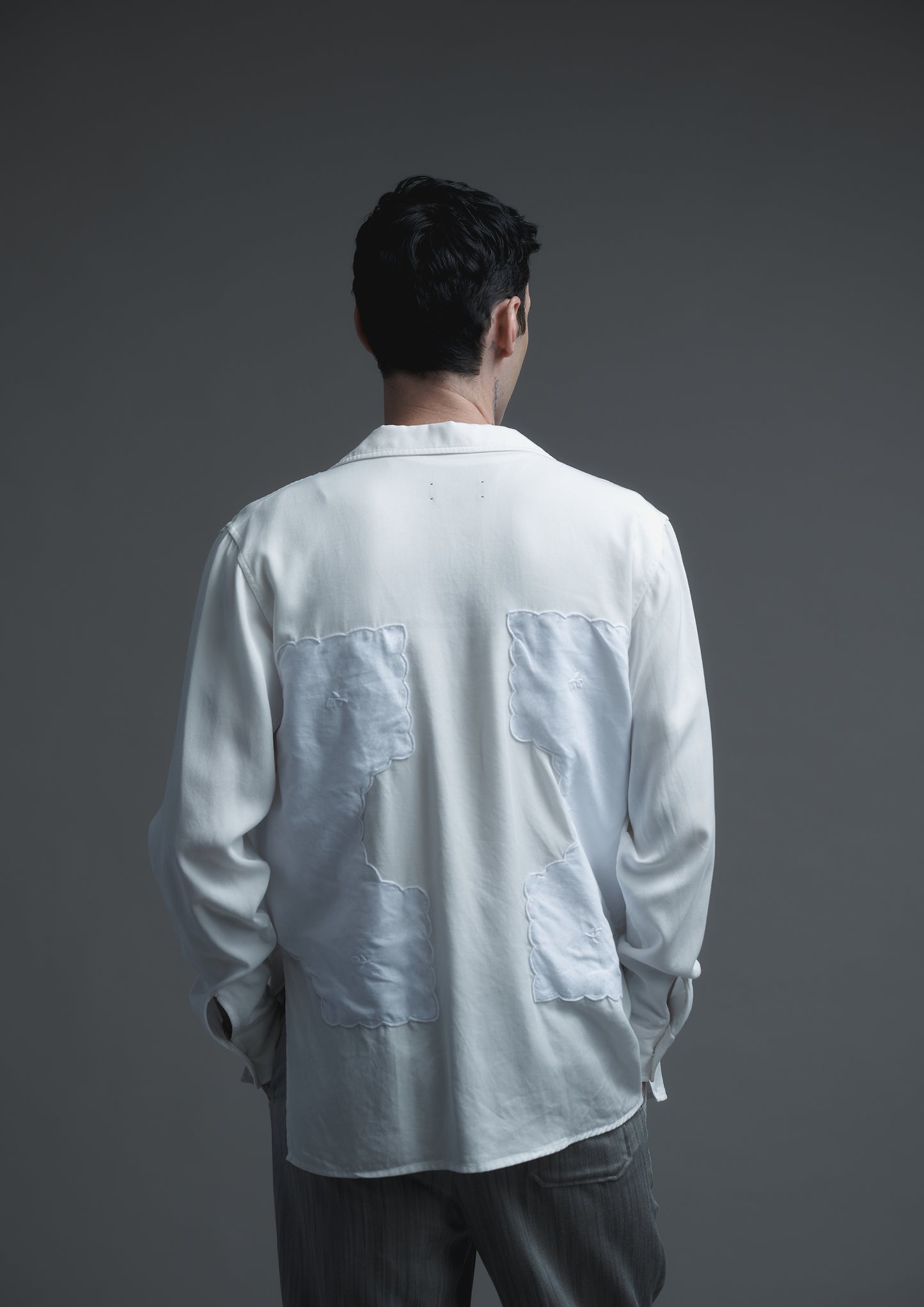 Tablecloth patched shirt