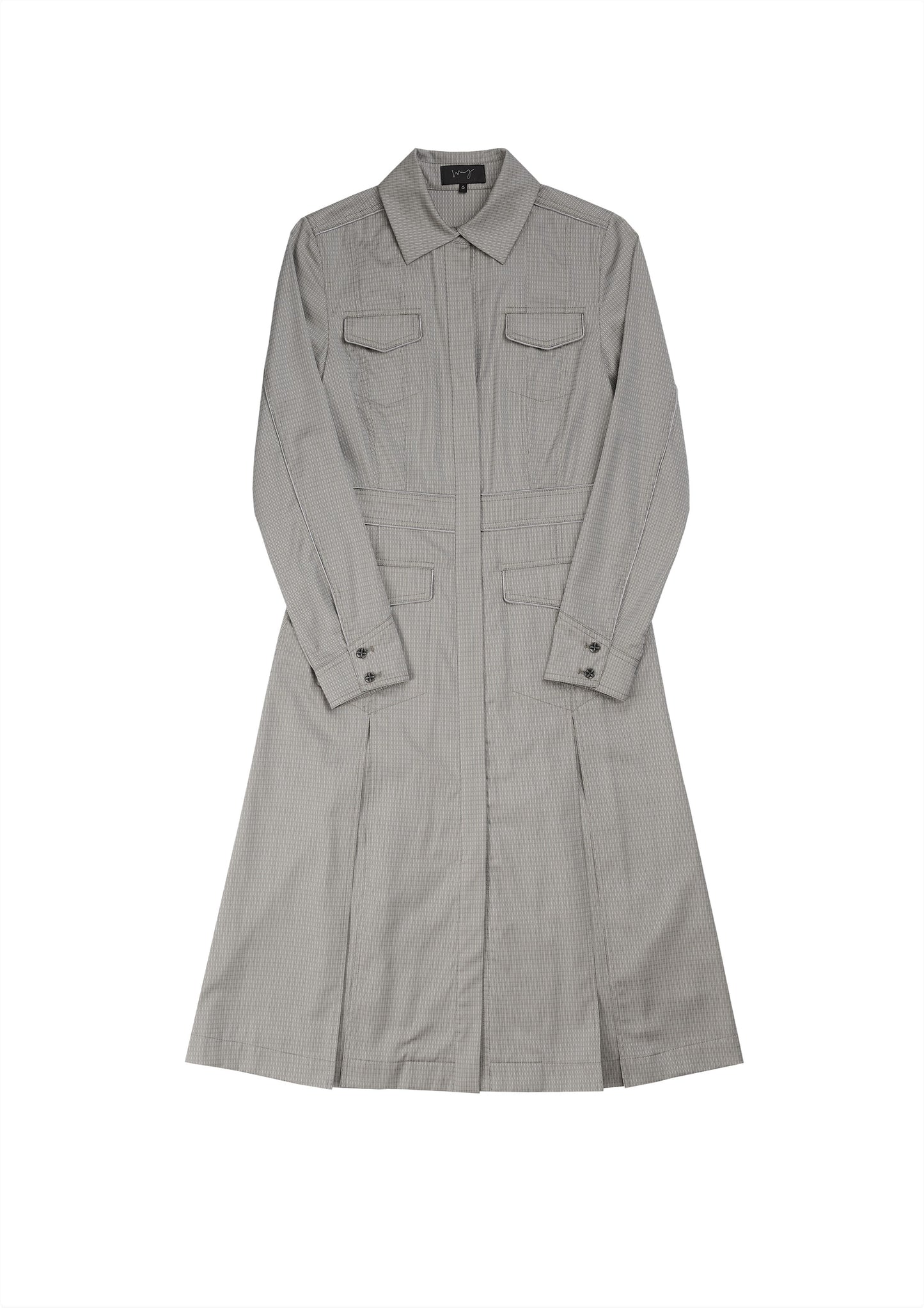 Uniform shirt dress in light grey shirting
