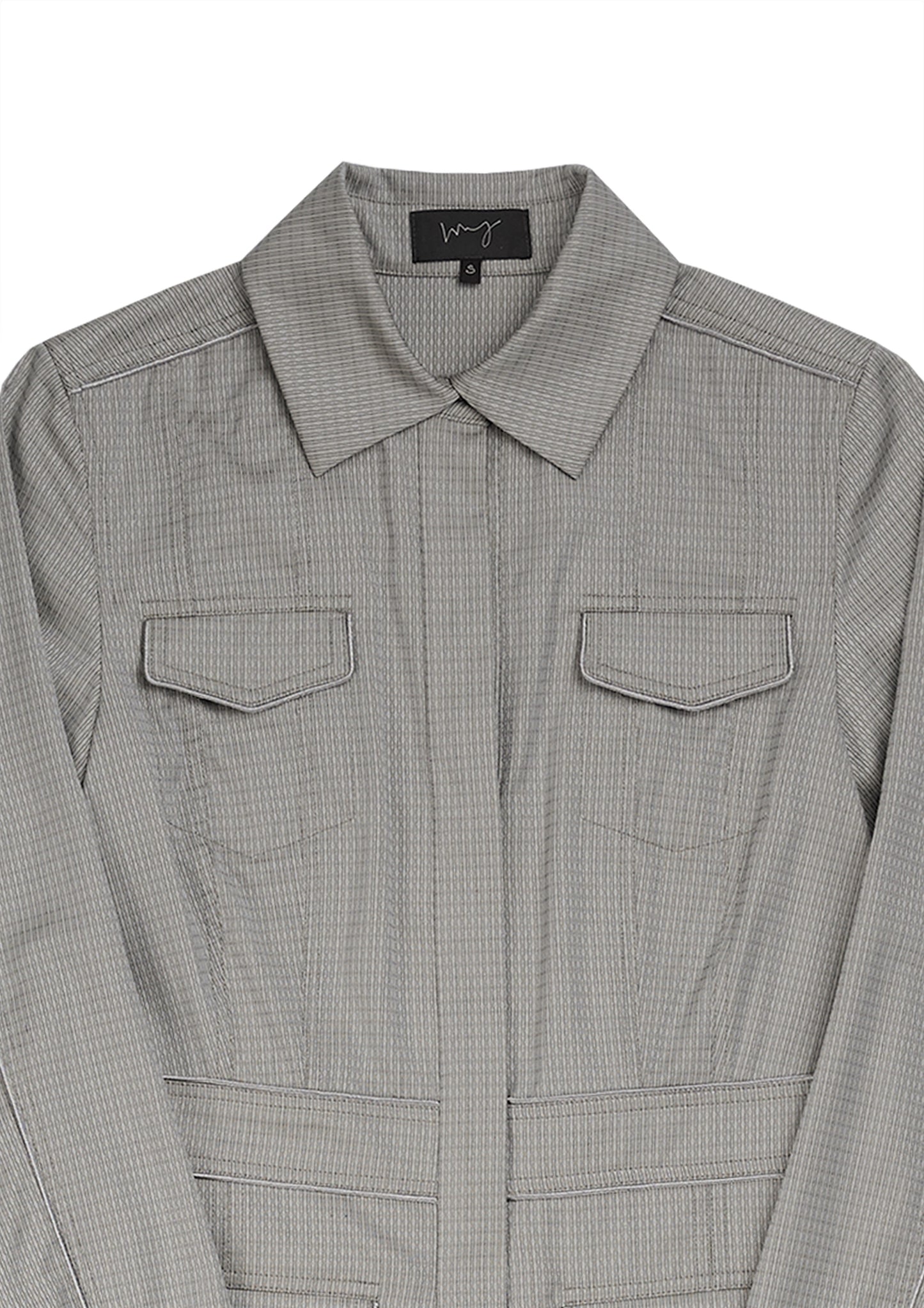 Uniform shirt dress in light grey shirting
