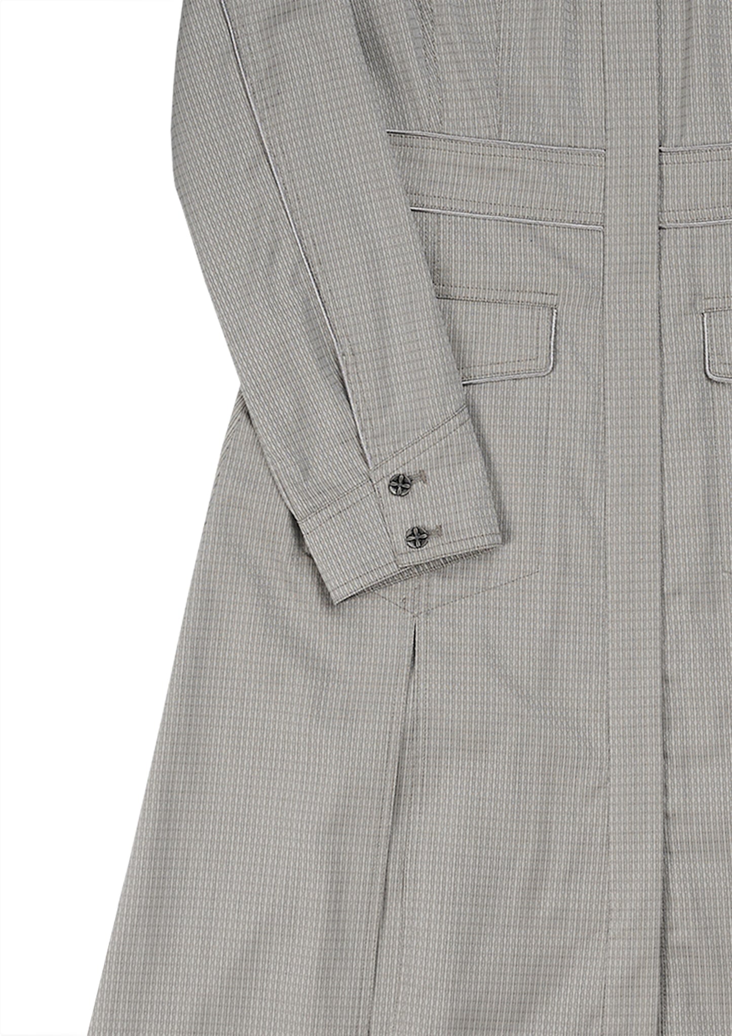 Uniform shirt dress in light grey shirting