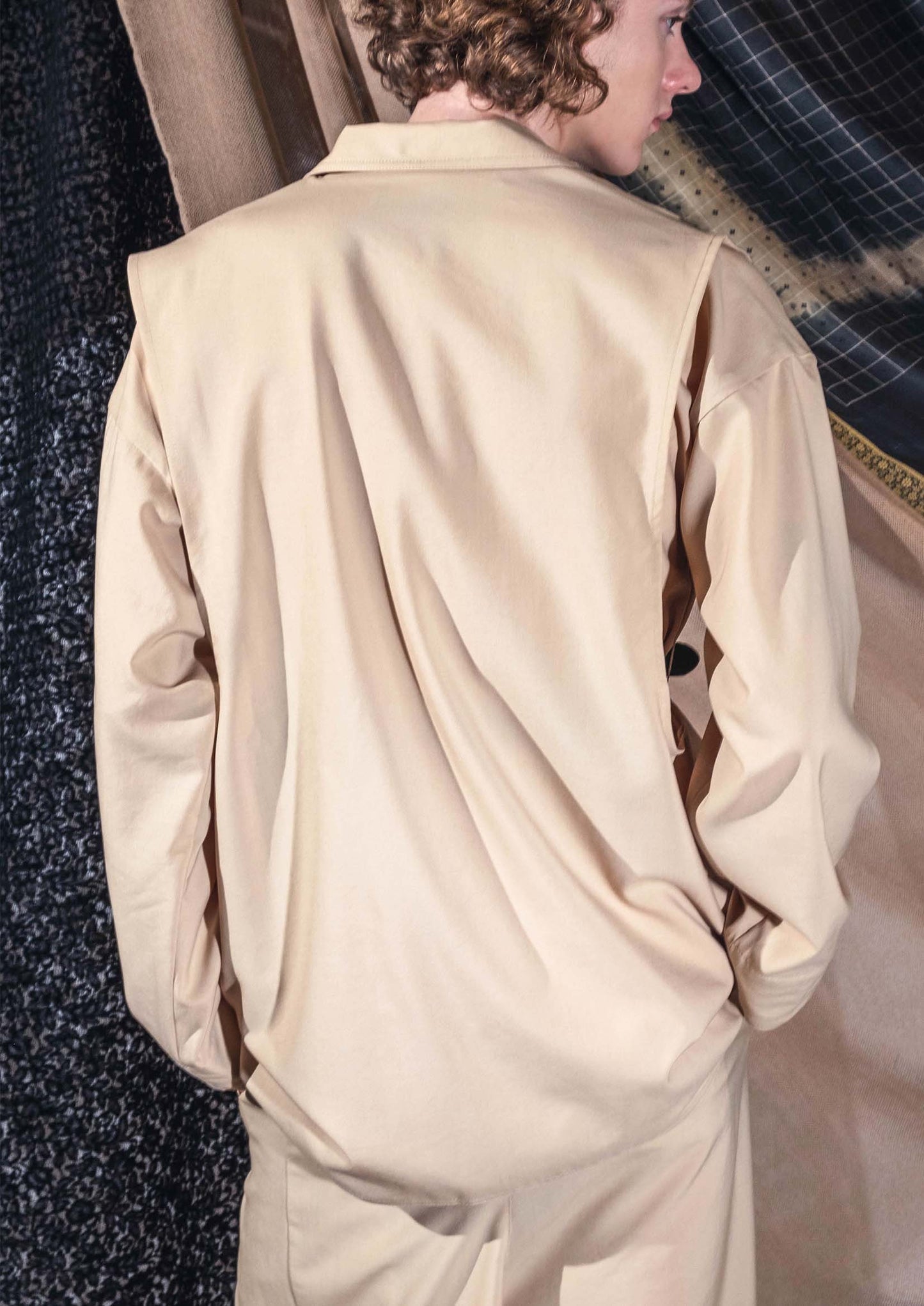 Blazer T in mustard woolen suiting