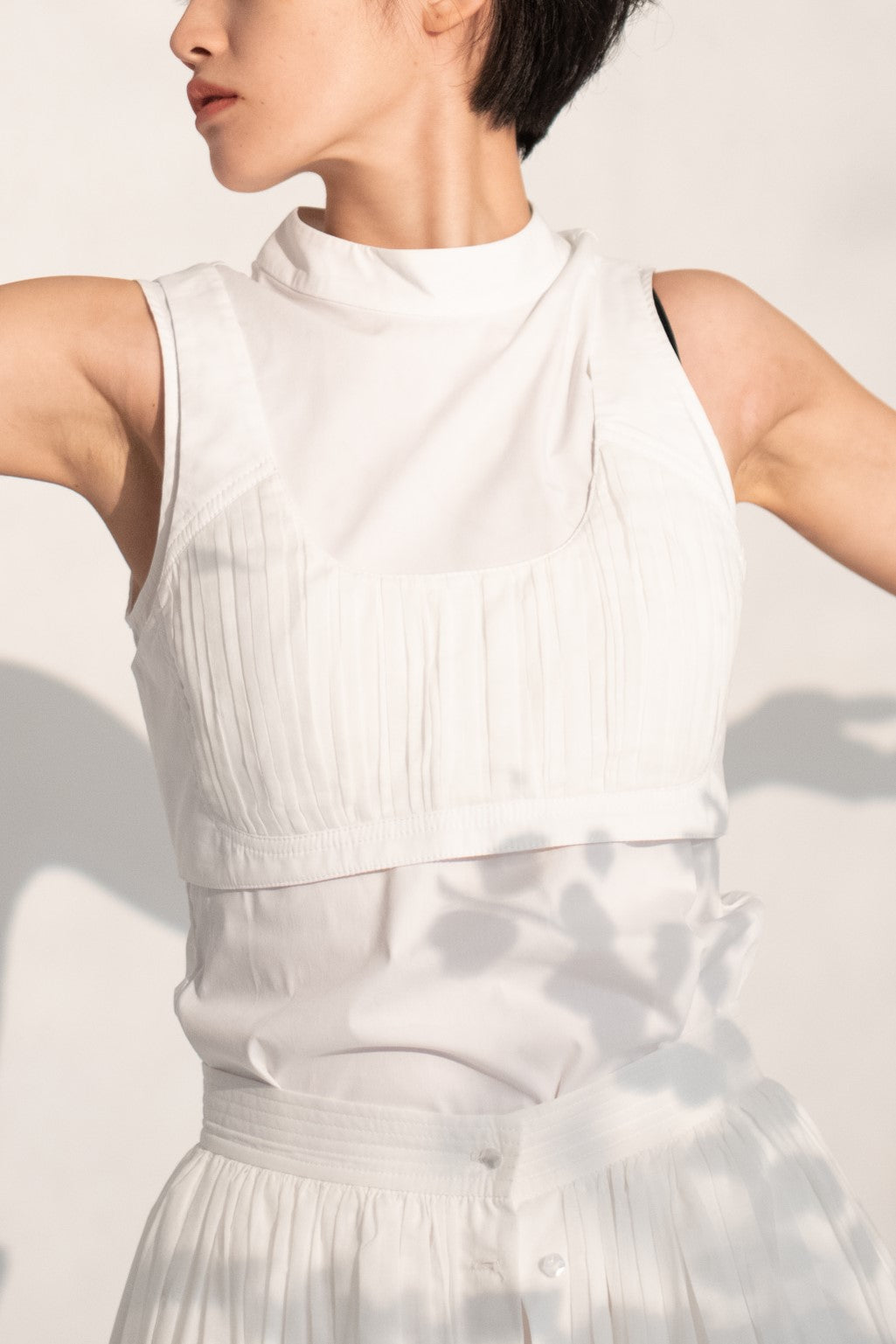 Hand pleated soft corset