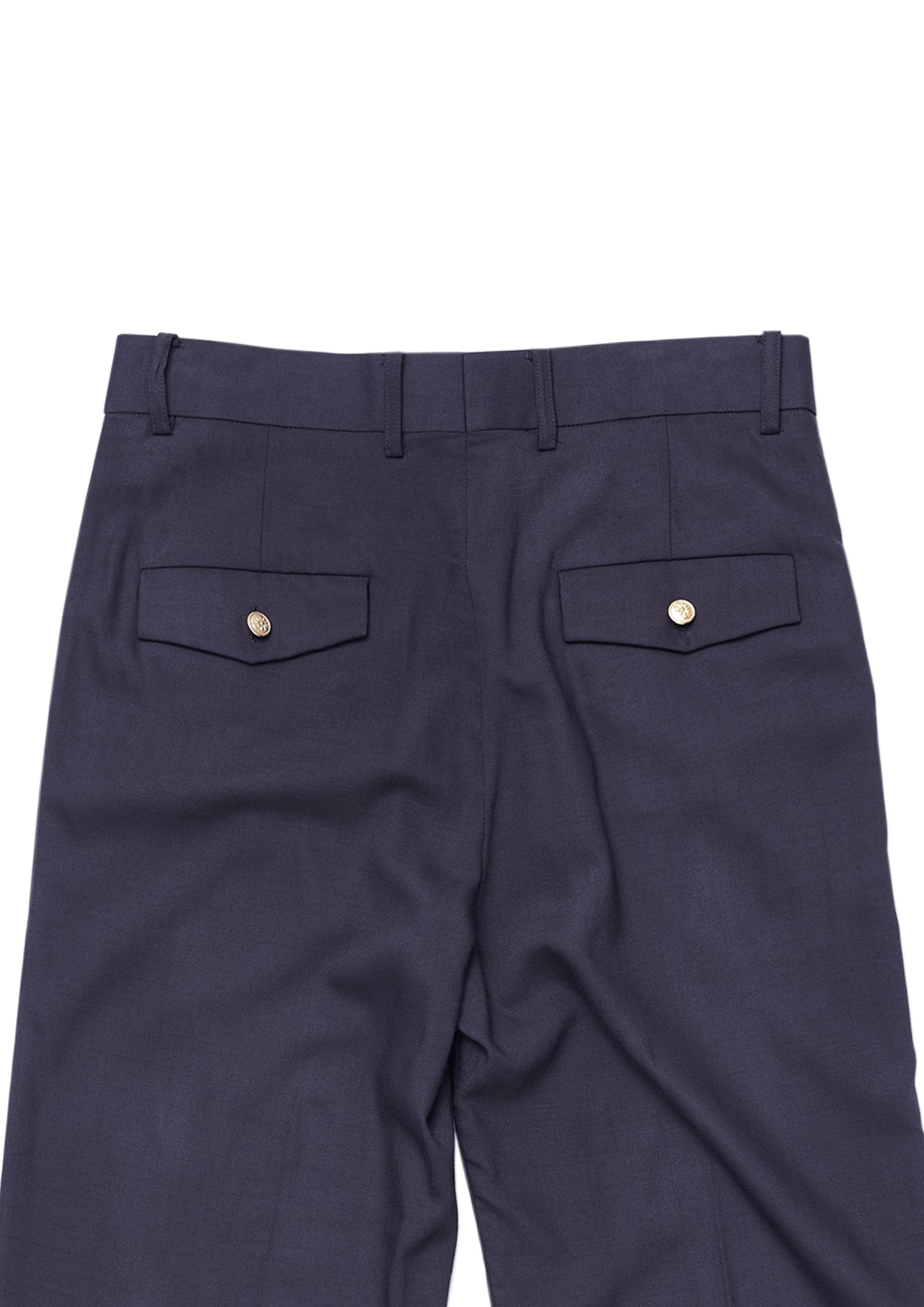 Triple pleated trousers in brown tropical wool