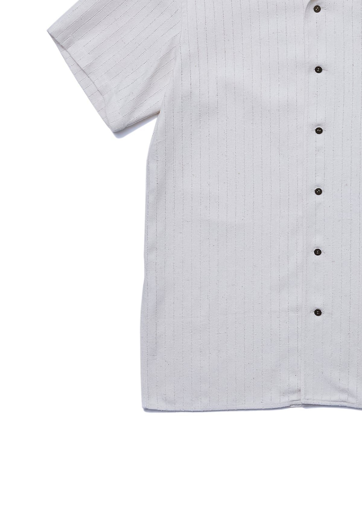 Basic shirt in antique white striped cotton