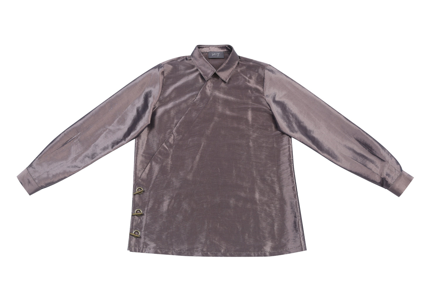 Locked buttons shirt in brown