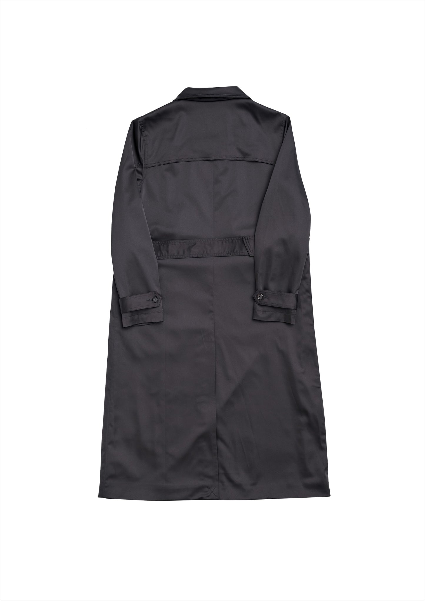 Back view of classic trench coat