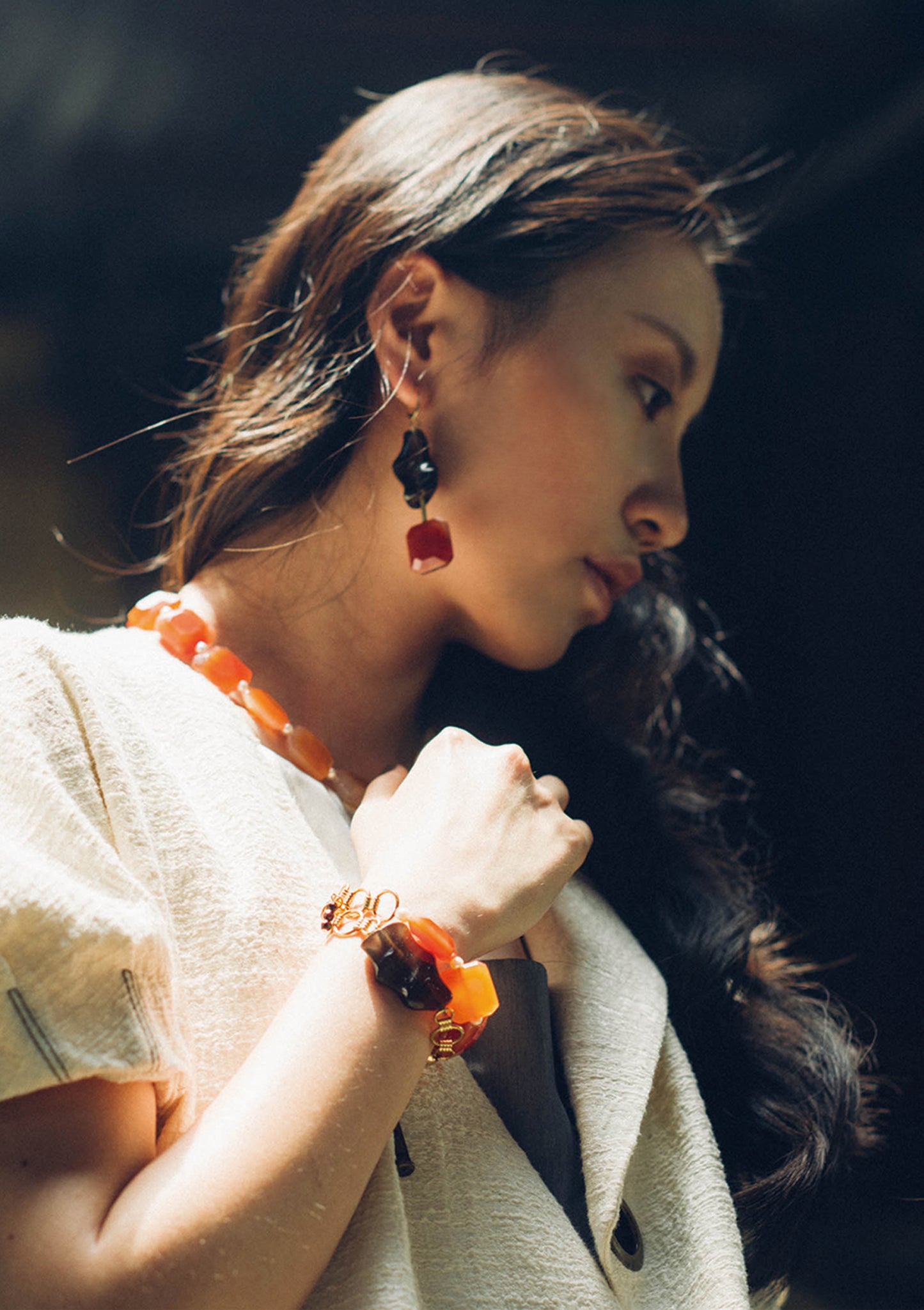 Carnelian symbolism short necklace