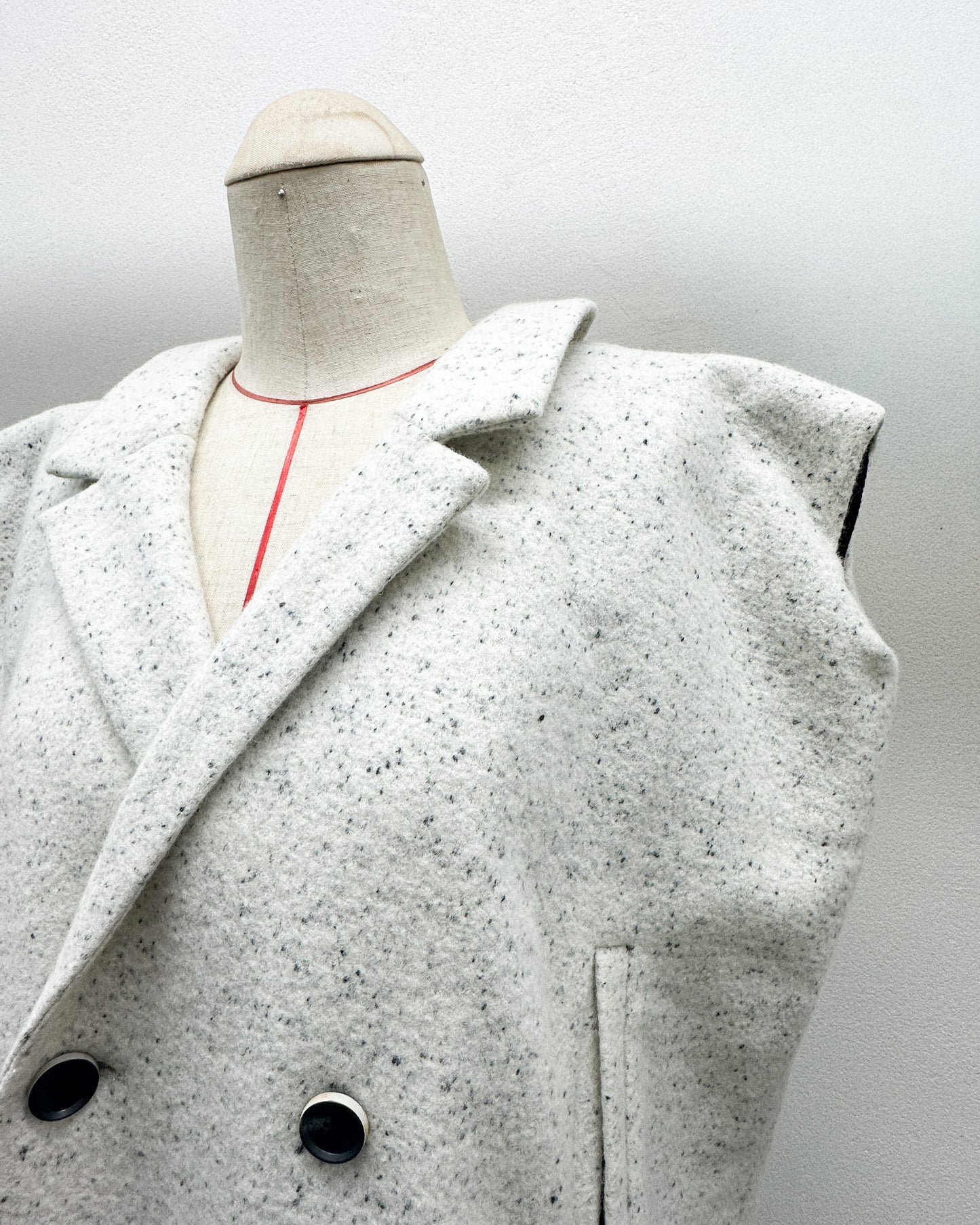 Blazer woolen cape Y in ash