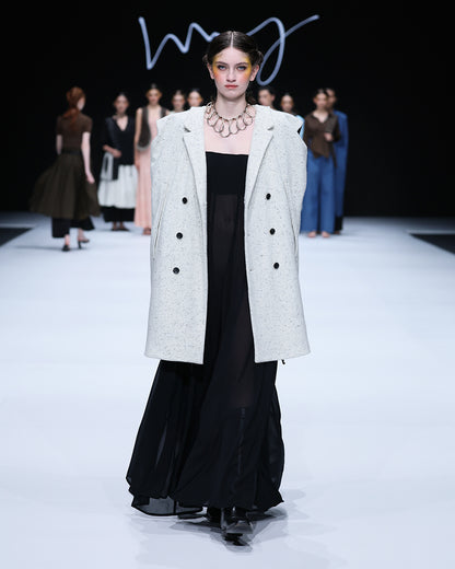 Blazer woolen cape Y in ash