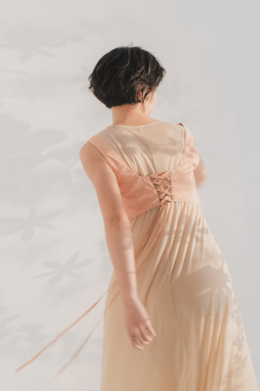 Hand pleated soft corset