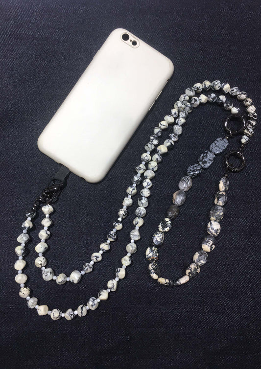 Stones 2 ways phone strap / long necklace / belt / chain