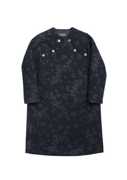 Patient quilted coat in black floral cotton