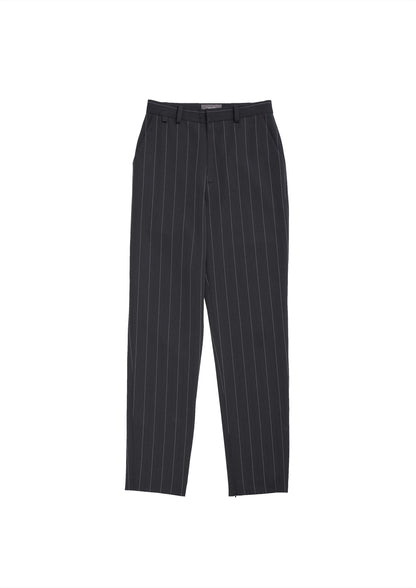 Office trousers in black striped suiting