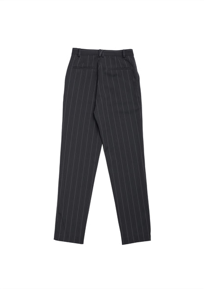 Office trousers in black striped suiting