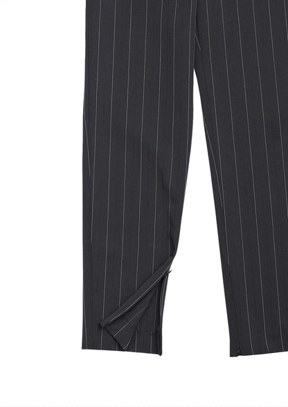 Office trousers in black striped suiting