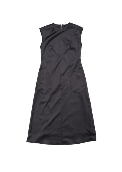 Y two way reversible dress in black satin