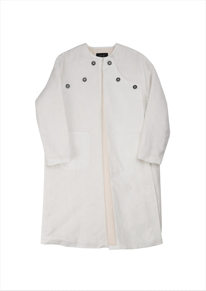 Patient quilted linen coat