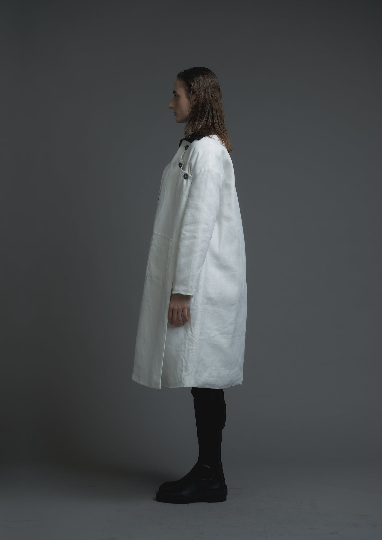 Patient quilted linen coat