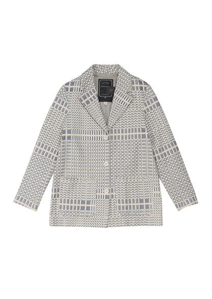 Jacquard remade blazer in white coverlet