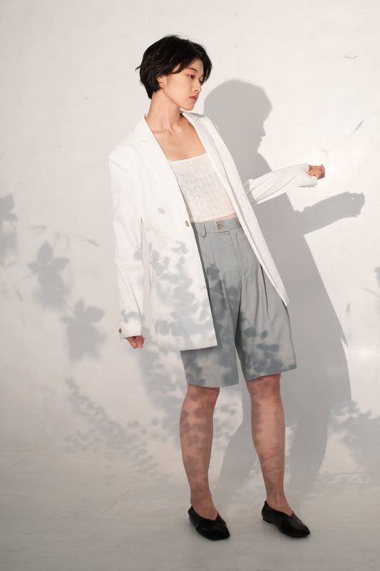 Water proof blazer S in white cotton
