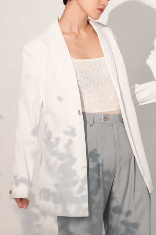 Water proof blazer S in white cotton