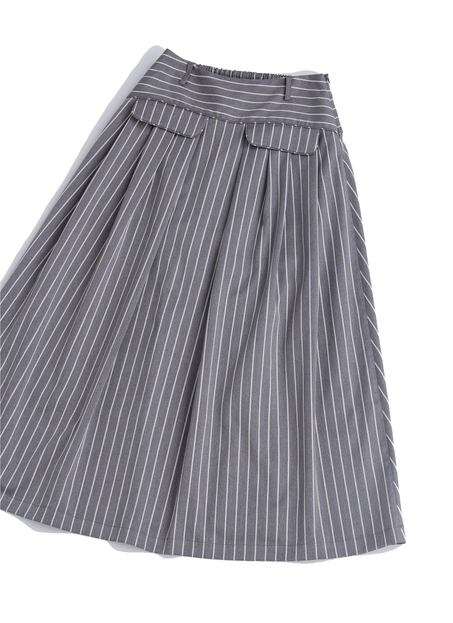 Multi pockets pleated skirt