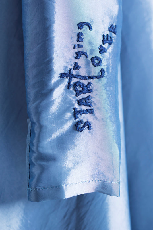 Embroidery bed-sheet shirt dress
