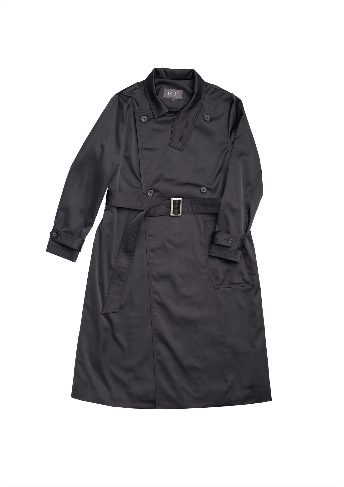 Front view of classic trench coat